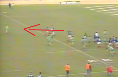 Here's Joe Schmidt in full flight kick-chasing his way to a try in '89