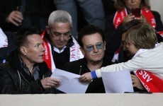 Bono looked unimpressed as Arsenal exited the Champions League tonight