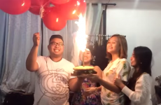 This is exactly why you should never put sparklers near balloons