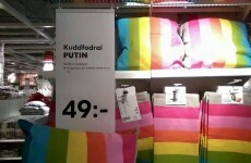 That rainbow pillow case IKEA named after Putin? It's unfortunately fake