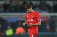 Steven Gerrard sent off 30 seconds after coming on as a substitute against Manchester United