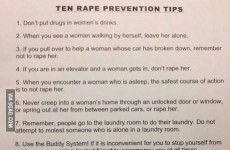 These rape prevention tips for men have gone wild online