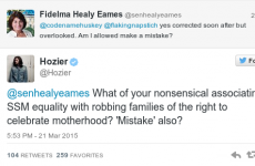 Hozier absolutely owned Fidelma Healy Eames on Twitter over same-sex marriage