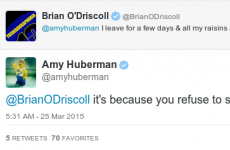 This exchange between Brian O’Driscoll and Amy Huberman is the definition of domestic bliss