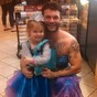 This little girl was embarrassed to wear her princess dress outside, so her uncle did too