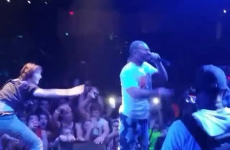 This Vine of a stage invader getting annihilated by rapper's bodyguard is hypnotising