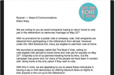 Irish emigrants are asking Ryanair to reduce fares so they can vote in the #MarRef