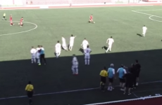 Gibraltar's youth team score tournament-winning goal while their opponents celebrate