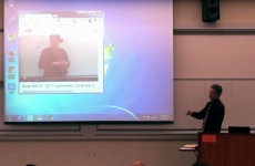 A Maths lecturer pulled a brilliant video projector stunt on his students