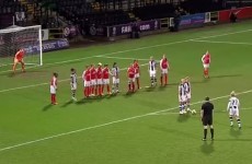 If you like superb free-kick routines, you'll love this absolute gem