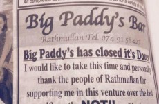 A Donegal pub owner put an ad in the newspaper blaming customers for closure