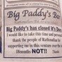 A Donegal pub owner put an ad in the newspaper blaming customers for closure