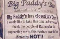 A Donegal pub owner took out this ad giving out to useless customers