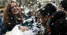 There was a giant pillow fight in London today