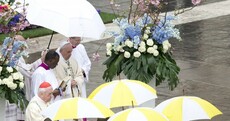 Over 50,000 people celebrated mass with the Pope this morning