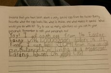 Seven-year-old girl imagines 'special Easter egg' for homework assignment, nails it