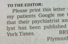Doctor sends ingenious letter to The New York Times in bid to win new patients