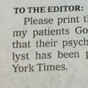 Doctor sends ingenious letter to The New York Times in bid to win new patients