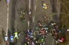 Irish cyclist shows off his injuries after mass crash in Belgium