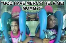Two girls have the most over-the-top reaction to a theme park ride