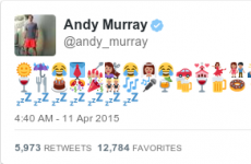 Andy Murray used 51 emojis to convey his wedding day excitement