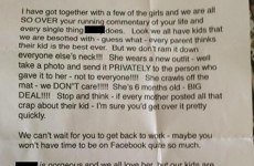 A new mum got this letter begging her to stop talking about her baby on Facebook