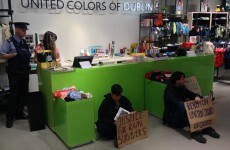 Benetton on Dublin's Stephen's Green is being occupied this evening...