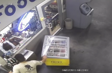 A brazen thief stole an entire ice cream fridge while the store cashier was napping