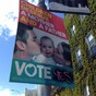 The No campaign's posters keep getting defaced and ripped down