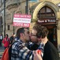 Two lads were also snapped kissing in front of that No protester in Dublin