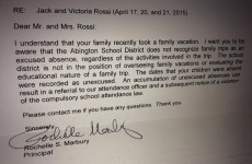Dad writes excellent letter to principal defending children's absence from school