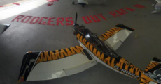 Some Liverpool fans are flying a 'Rodgers Out, Rafa In' banner over Anfield today