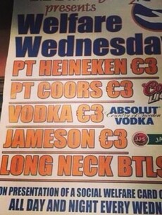 Welfare Wednesday pub ad could encourage 'immoderate or irresponsible drinking'