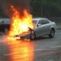 There is a car on fire on the N11