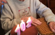 Watch this 102-year-old woman with her birthday cake, and wait for it...