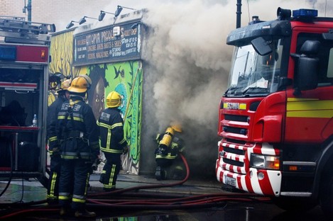 Dublin Fire Brigade officers tackle a blaze (File photo)