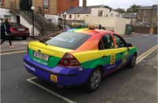 This rainbow taxi for a Yes vote has been spotted on the streets of Dublin