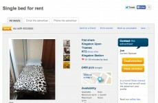 This brazen London property ad offered a single bed to rent in someone's kitchen