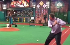 This presenter got brutally hit in the face with a baseball on live TV