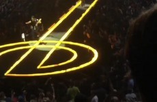 The Edge took a tumble off stage during U2's opening night