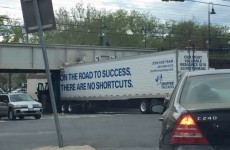 This truck crash created maybe the most ironic photo you will ever see