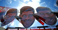 Masks, flags, t-shirts, scarves - You can't move for Gerrard merchandise outside Anfield