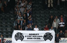 Newcastle United fans occupy St James Park in a protest against Mike Ashley