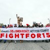 McDonald's workers protest "poverty wages" and demand $15/hour