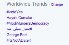 #VoteYes is the top worldwide trend on Twitter today