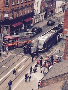 Delays on Luas Red Line after collision with car