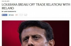 People fell for this satirical article about Louisiana banning Irish products after the Yes vote