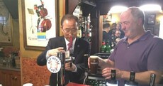 The obligatory photo of Ban Ki-Moon pulling a pint of Guinness