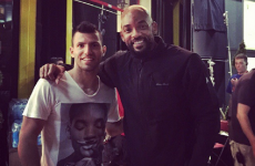 Will Smith is (almost definitely) wearing a Sergio Aguero t-shirt underneath that jacket
