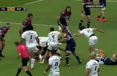 France wing Yoann Huget might be in major trouble for this stamp